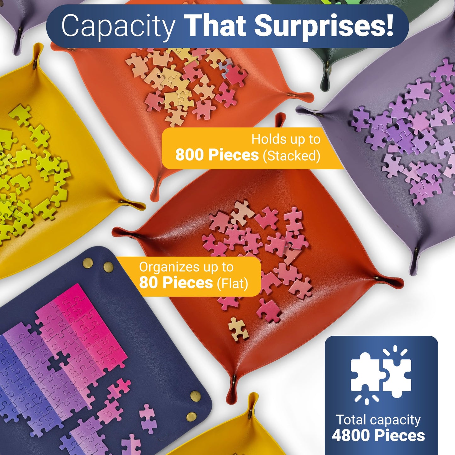 Stackable Jigsaw Puzzle Sorting Trays