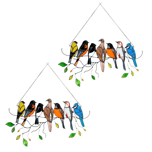 Birds Stained Glass Window Hangings - Libiyi