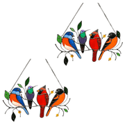 Birds Stained Glass Window Hangings - Libiyi