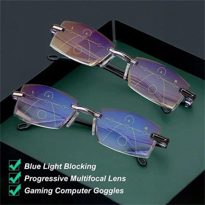 Sapphire High Hardness Anti Blue Light Intelligent Dual Focus Reading Glasses - Libiyi